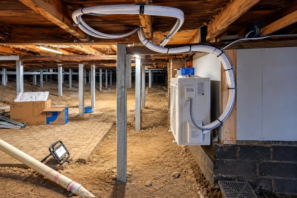 Residential split system installation by Task Trades