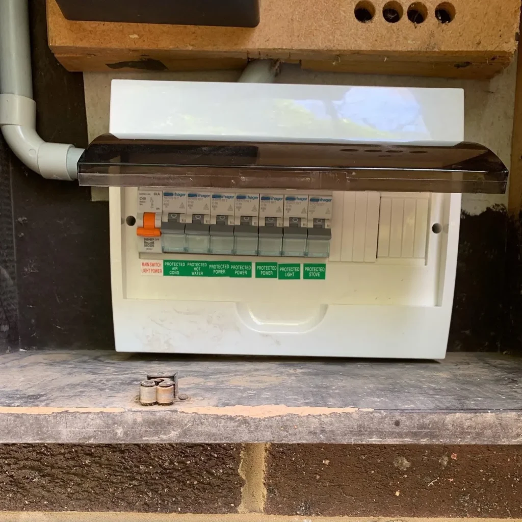 New switchboard with circuit breakers and safety switches