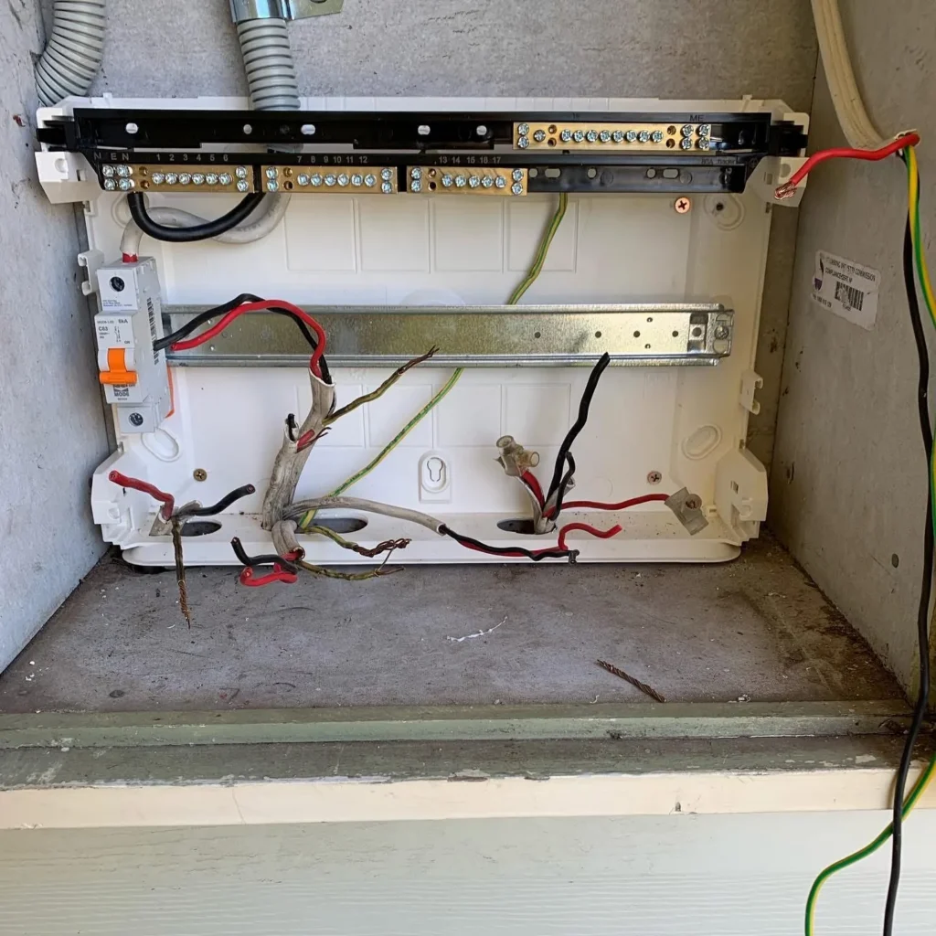 Switchboard being wired during an upgrade
